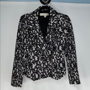 BOSTON PROPER SCALLOP TRIM LACE MOTO JACKET FTL-11-193